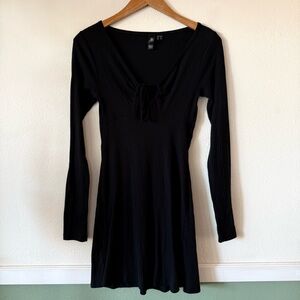 Volcom Black Ribbed Long Sleeve Dress